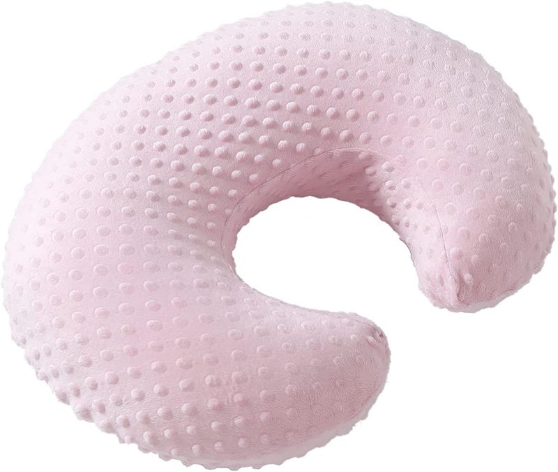 DONOMILO Dots Nursing Pillow Cover, Case Plush Breathable Breastfeeding Pillow Slipcover Fits Nursing Pillow, Super Soft Snug Positioners for Baby Boy Baby Girl (Light Pink) - Image 1